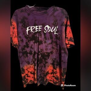 EUC Free Soul tie dye with Angle wings on back by The Drive Co